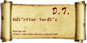 Dörfler Teréz névjegykártya